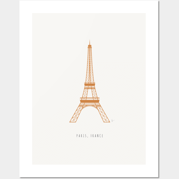 Paris Eiffel Tower Vintage Aesthetic Wall Art by lymancreativeco